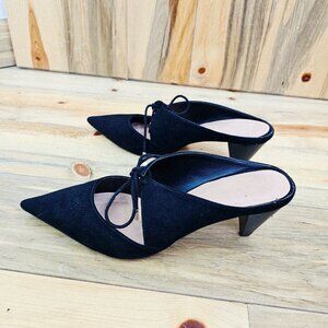 Zara Pointed Toe Tie Front Mules